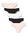 Produktbild Amazon-Marke: Iris & Lilly Damen Brazilian Slip Cotton 5er Pack, Mehrfarbig Black/(Soft Pink/white), Medium