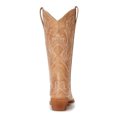 Image of Cowboy Boots for Women - Embroidered Western Cowgirl Boots with Fashion Snip Toe, 1.75-Inch Low Block Heel and All-Day Comfort Fit