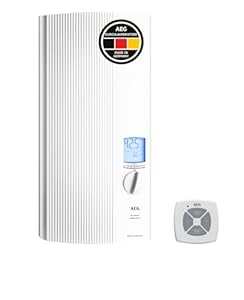 AEG vollelektronischer Durchlauferhitzer DDLE TD 18/21/24 kW umschaltbar, LC-Display, ECO-Funktion, Regendusche, Festanschluss 400V, VDE geprüft, 222398