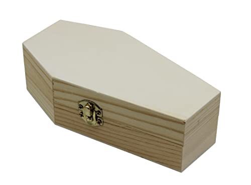 Creative Hobbies Pack Of 6 - Small Unfinished Wood Funeral Coffins, 6 Inch Coffin Box, Fillable For Halloween Parties, Goth, Decoration, Small Pet Burials #TOP3