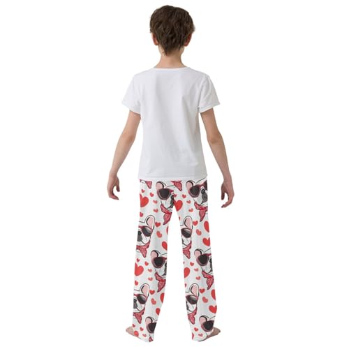Pajama Bottoms, Pajamas Pant Bulldog Puppy Lounge Wear Casual Cartoon Heart Sleep Long Pants Soft Pjs Sleepwear3