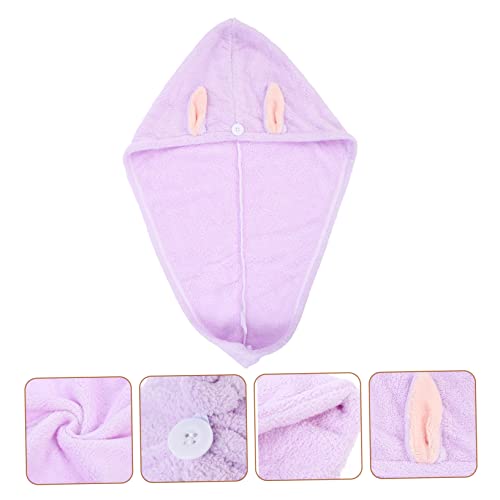 FOMIYES 2 Peças Chapéu De Cabelo Seco Com Orelhas De Coelho Toalha De Secagem Rápida Toalha De Secag