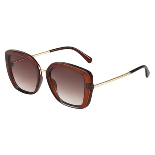 Lunettes de soleil rétro pour femme tendance vintage grand format uv400 verre dégradé