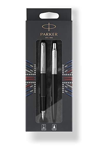Parker 2046256 DuoSet JOTTER Füller und Kugelschreiber Blister Bond Street Schwarz