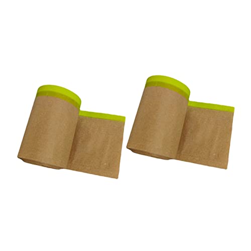 Lurrose 2 Rolls Paper Meters Masking Paper for Automotive Furniture Painting Easy to Apply No Versatile Protection for Home Car Decor