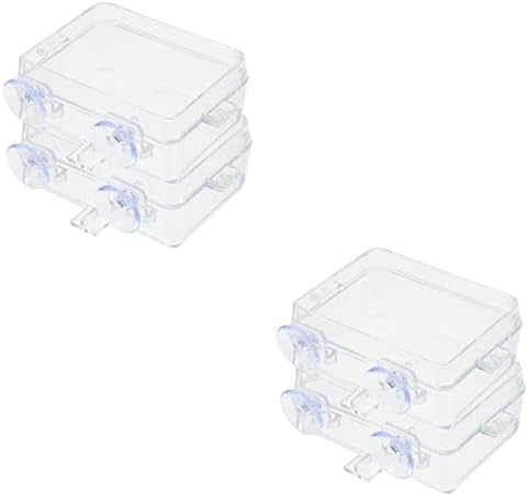 Mipcase 4 Pcs Reptile Feeder Amphibia Aquarium Suction Cups Reptiles Ledge Accessories Floating Fish Feeder Amphibians Worm Feeding Box Suspending Water Dish Reptile Supplies Pet