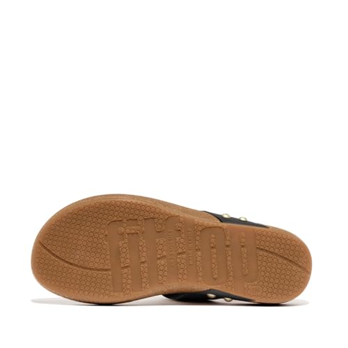 Image of FitFlop womens Iqushion Metallic-leather Toe-post Sandals
