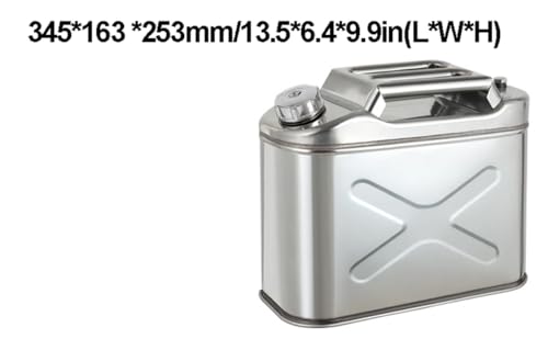 Tanica per gas in acciaio inox con beccuccio per carburante, contenitore a prova di perdite per benzina, diesel, olio commestibile, design resistente alla ruggine
