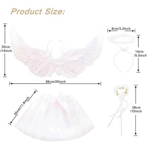 Disfraz completo de ángel con alas y tutú miniatura 4