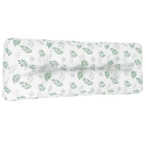 Poduszki na palety, wzór liści, 120 x 40 x 12 cm, wodoodporna poduszka z poliestru z wypełnieniem z włókna kanalikowego, wszechstronna jako poduszka do siedzenia do mebli ogrodowych, taboretu lub sofy