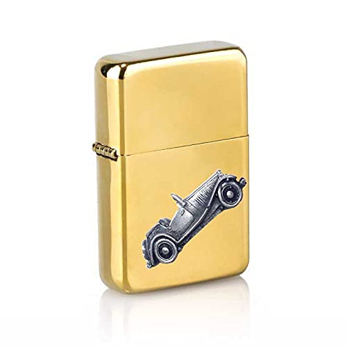 Briquet à essence rechargeable British Car TD Ref137 à rabat doré