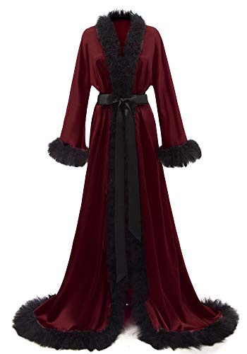 Feather Bridal Robe Silk Satin Luxury Maternity Gown for Photoshoot Wedding Dressing Lingerie Nightgown