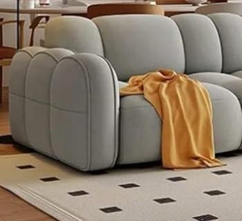 Image of CRAFTCITY Contemporary Wool 3 Seater Sofa with Sewn Pillow Back for Living Room (Grey)