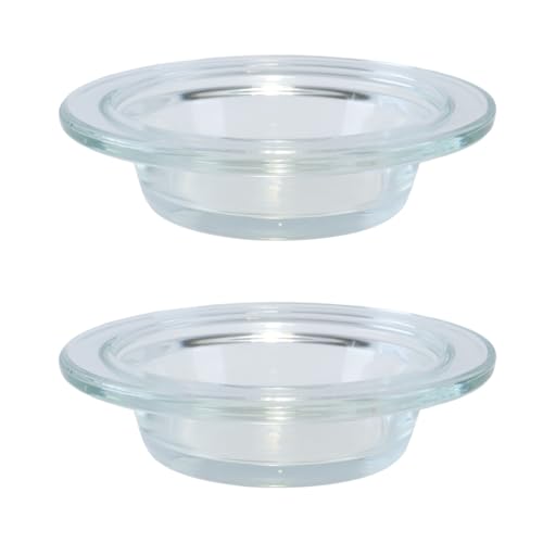 Alide 2 Platos De Vidrio De Repuesto Para Lámpara De Aromaterapia, Plato Para Quemador De Aceite, Calentador De Velas, Plato, Bandeja De Cera.