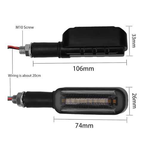 Indicateur clignotant de moto universel et feux de position DRL arriere etanches - 6