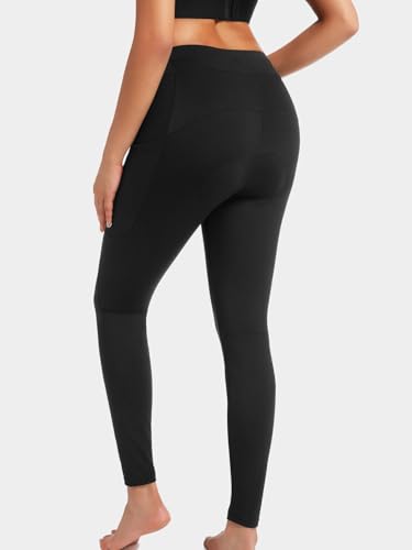 qualidyne Calça feminina de ciclismo acolchoada 4D, meia-calça de compressão para bicicleta com bols