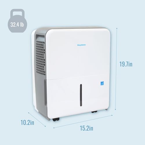Image of Keystone Energy Star 22-Pint Portable Dehumidifier for Large Rooms up to 1,500 Sq.Ft. with Auto-Shutoff & Timer, Quiet and Moisture Absorber For Basement, Garage, Living Room
