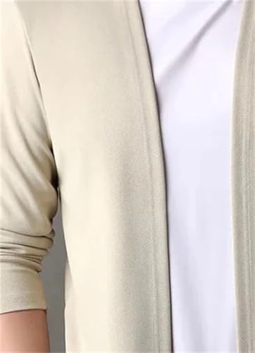 Men's Autumn Fashion Solid Color Standing Neck Cardigan Comfortable Casual Knitted Long Sleeve Sweater Tops3