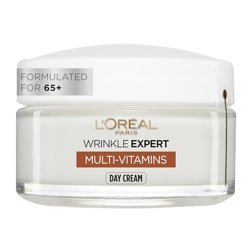 LOreal Paris Wrinkle Expert Anti Wrinkle 65+ Day Cream Moisturiser provides Daily Hydration & Targets Signs of Ageing Wrinkles Appear Reduced & Skin Feel Firmer 50ml