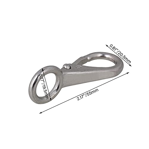CNBTR 55mm Silver 304 Stainless Steel 0# Boat Clip Hook Fixed Eye Hook Link Set of 20 - Thumbnail 6