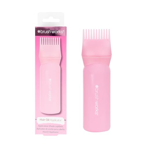 Brushworks Hair Oil Applicator - Easy-Use Comb-Head Hair Serum & Oil Applicator Bottle with Measurement Markings for Even Hair & Scalp Application Vegan & Cruelty Free
