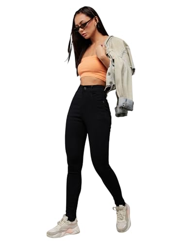 Image of Dolce Crudo Women's Skinny Fit High Rise Cropped Length Stretchable Denim Jeans