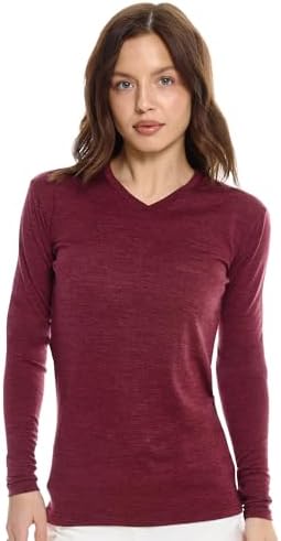 Merino.tech 100% Merino Langarmshirt Damen - Merino Unterwäsche Damen | Atmungsaktive, Schnelltrocknend Merino Longsleeve Damen, Rundhals, V-Ausschnitt, U-Ausschnitt, für Sport & O