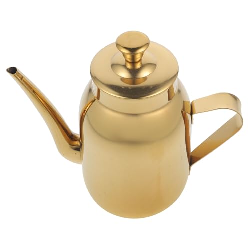 SUPVOX Recipiente de Acero Inoxidable para Aceite Filtro, Dispensador Práctico de 300 Ml en Color Dorado, Accesorio para Cocina y Almacenaje de Condimentos Líquidos Hogar