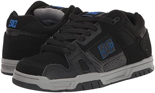 DC Men's Stag Low Top Skate Shoe, Black/Grey/Blue, 11 | Image 6