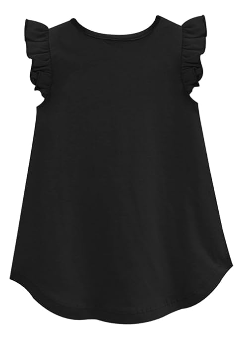 Image of A.T.U.N. (All Things UBER Nice) Girl's Polyester Regular Fit Solid Round Neck Knee Length Regular Top