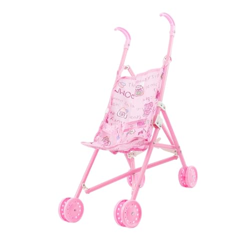 F Fityle Passeggino per Bambole per Bambini, Giocattolo in Pvc E Materiali in Tessuto Oxford Staccabili, Carrozzina Pieghevole, Gioco Di Ruolo, Giocattolo Educativo per Bambola Da 8 Pollici