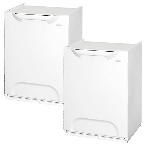 WELL HOME MOBILIARIO &amp; DECORACIÓN Pack of 2 White Polypropylene Recycling Bins with Tank Inside 40 litres Total