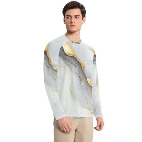 Marble White Grey Shirts Summer UPF 50+ Fishing Elasticity Mens Sun Shirts UV Protection Long Sleeve Water Fishing3