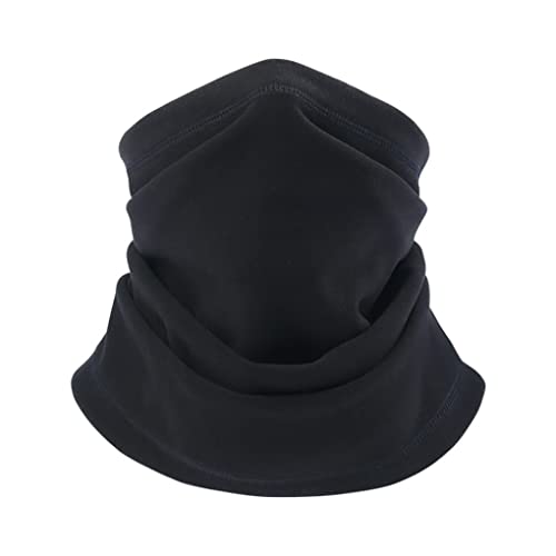 Unisex Winter Cycling Buff Coder Cowl Facet Mask Simple Skiing Collar Buff para Hombres Mujeres Negro Invierno, Babero Deportivo al Aire Libre Cover