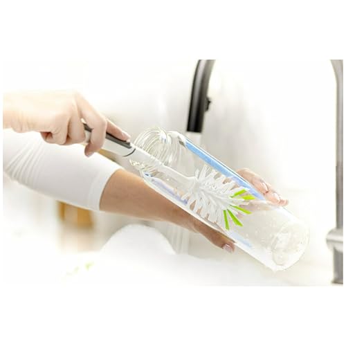 Image of Scotch-Brite Glass and Water Bottle Brush, Long-Lasting,Safe on Glassware,Shaker Bottles,Food Processors & More,Non-Slip Handle, Durable,Reusable,Clean in Top Rack of Your Dishwasher (Pack of 6)