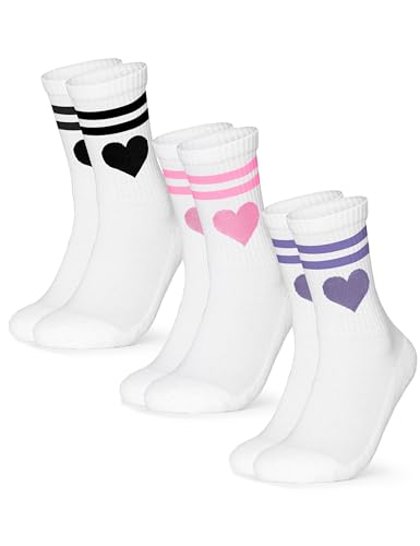 Occulto Damen Herz Tennis Socken 3er Pack (Modell: Venus), Sport Socken...