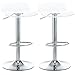 HOMCOM Lot de 2 tabourets de Bar Design Contemporain Assise Acrylique et piètement métal - pivotant 360° - Hauteur réglable avec Repose-Pieds - Transparent