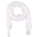 Paladoo Solid Color Scarfs for Women Long Scarf Beach Wrap Shawls White