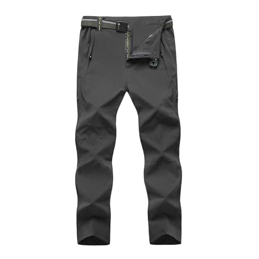 TBMPOY Men's Lightweight Hiking Pants Quick Dry Mountain Fishing Cargo Outdoor Pants Thin Dark Grey M