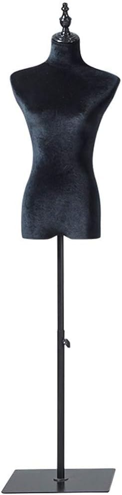SDdPulse Manichino femminile con supporto in metallo nero, altezza regolabile, modello appuntabile per pantaloni, abbigliamento e abiti, nero-M