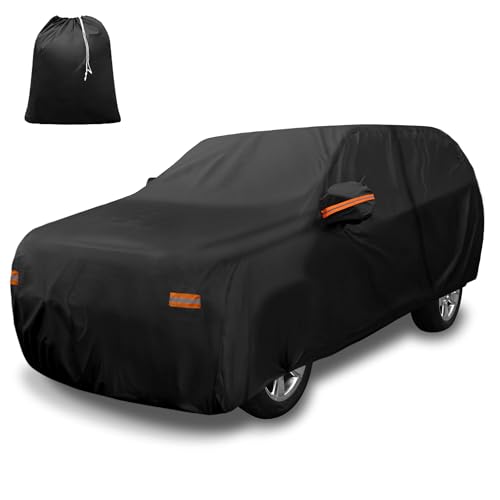 Image of X AUTOHAUX Car Cover for Chevrolet Tahoe 4 Door 2007-2020 Aluminum Film Outdoor Waterproof Sun Rain Snow Hail Protection with Driver Door Zipper