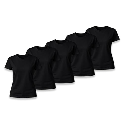 BANINKASA Men's T-Shirt–Cotton Blend Undershirt for Men Crew Neck Short Sleeve, Preshrunk, Everyday Basic Tee. Black