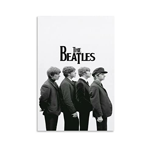 JMUNG Poster décoratif sur toile The Beatles Musique en noir et blanc, 30 x 45 cm - Les Beatles, Paul McCartney, John Lennon, RIngo Starr, George Harrison JMUNG Poster décoratif sur toile The Beatles Musique en noir et blanc, 30 x 45 cm