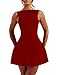 LuFeng Women's Summer Sexy Sleeveless Zipper Mock Neck Slim Fit A-line Mini Dress Bodycon Party Club Dress for Women