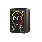 [Yizibuur]二酸化炭素濃度計 CO2測定器 3 in 1多機能 アラーム付き 2.8インチHD表示 1200mAh長電池 ルタイム空気監視 室内用健康見守り pe-C給電