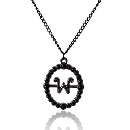 Fun-Plus Wednesday Addams Costume Necklace for Halloween Cosplay, Party, Birthday - Letter W Decorations Favors for Women