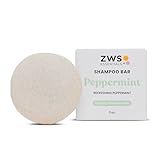 ZWS Essentials Peppermint Breeze Shampoo Bar, Vegan Solid Hair Cleanser with Refreshing Peppermint, for Oily Hair, Dandruff, and Psoriasis, Zero Waste, Travel-Friendly, Clean Beauty
