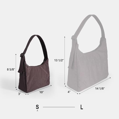 Image of FASTFAIRY Nylon Shoulder Bag - Adjustable Quilted Strap, Structured Slouchy Design with Interior Zip Pocket