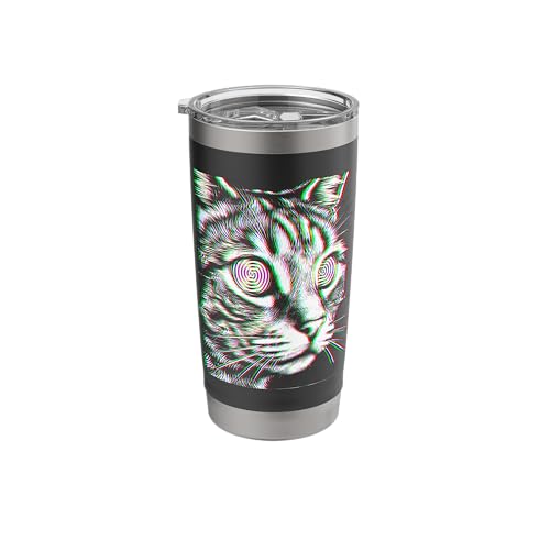 Glitch Cat Rave Party EDM Techno House Music Stainless Steel Insulated Tumbler
