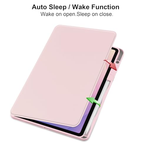 Coque Galaxy Tab S11 5G 11" 2025 rotative premium transparente et rose - 2